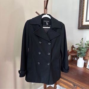 New York & Co Black Wool Double Breasted Pea Coat 4